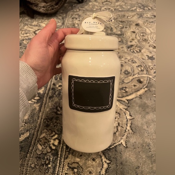 Rae Dunn Large White Dimpled 10” Take Note Canister - Picture 3 of 12